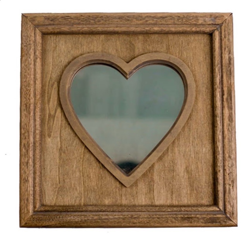 3/$30 Wooden Heart-Shaped Mirror or picture frame